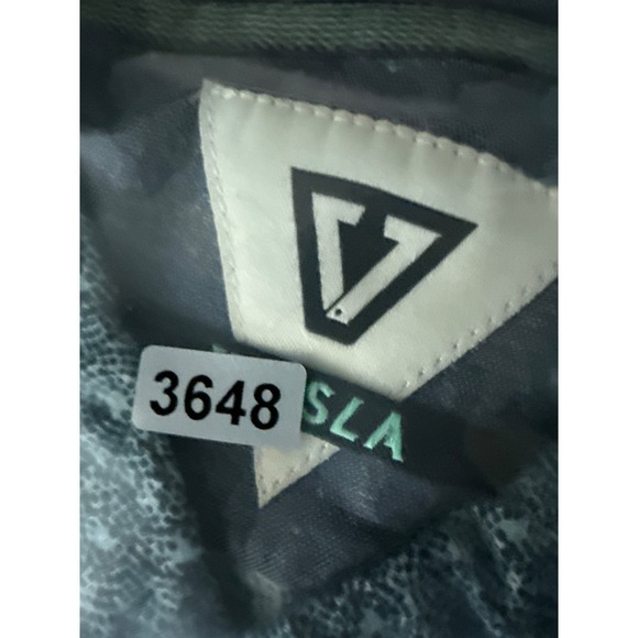 Vissla Button Down Shirt Blue Micro Print Long Sleeve Casual Mens Size S Hipster - Picture 11 of 11